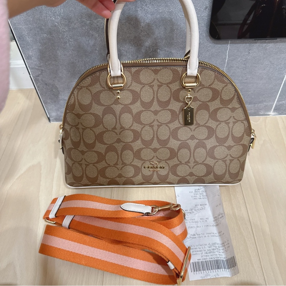 (NWT) COACH C8499 KATY SATCHEL IN SIGNATURE CANVAS GOLD/KHAKI MULTI